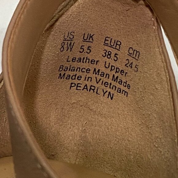 Naturalizer Platform Block Heel Sandals Tan Nude Leather Size 8 - Picture 8 of 12